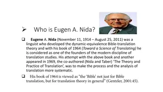 Eugene A. Nida - Pioneer of Dynamic Equivalence Bible Translation Theory