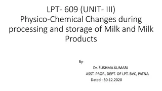 Physico-Chemical Changes in Milk and Milk Products During Processing and Storage