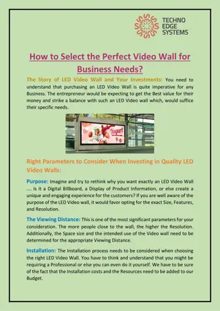 How to Select the Perfect Video Wall for Business Needs?