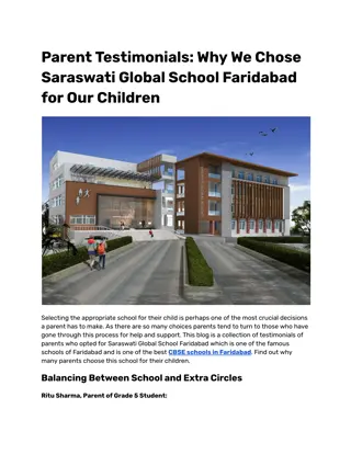 Why We Chose Saraswati Global School Faridabad for Our Children