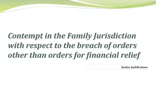 Contempt in the Family Jurisdiction with Respect to Breach of Orders