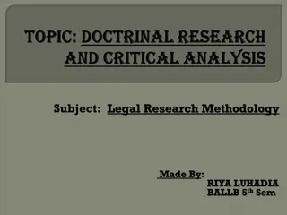 Legal Research Methodology and Objectives