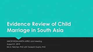 Insights on Child Marriage in South Asia: Evidence and Recommendations