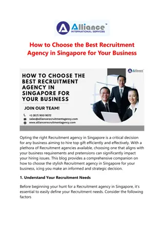 How to Choose the Best Recruitment Agency in Singapore for Your Business