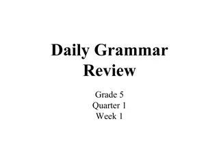 Grade 5 Daily Grammar Review Week 1 & 2 Exercises