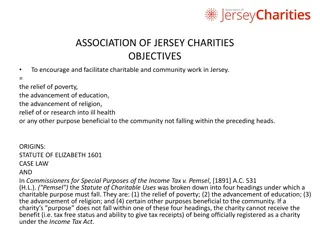 The Association of Jersey Charities: Objectives and Future Outlook