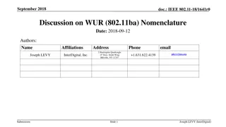 Discussion on Proposed Nomenclature for IEEE 802.11ba Standard