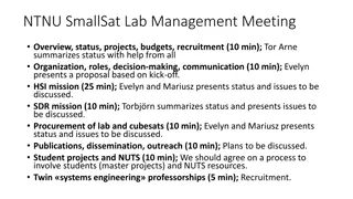 NTNU SmallSat Lab Management Meeting Overview and Project Updates