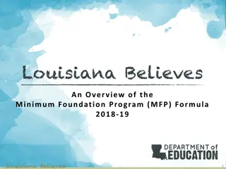 Louisiana's MFP Formula 2018-19