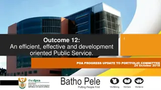 Progress Update on Outcome 12: Public Service Development