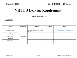 Proposed Relaxation of VHT LO Leakage Limits in IEEE 802.11-19/1561r4