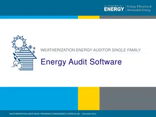 Weatherization Energy Auditor Single Family - Energy Audit Software