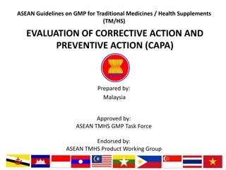 ASEAN Guidelines on GMP for Traditional Medicines: Evaluation of Corrective Action and Preventive Action