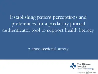 Understanding Patient Perceptions of Predatory Journal Authenticator Tool in Health Literacy Support