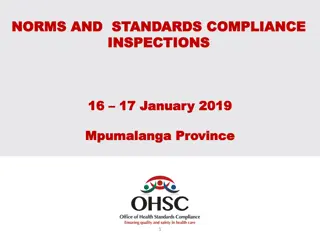 Overview of Norms and Standards Compliance Inspections in Mpumalanga Province