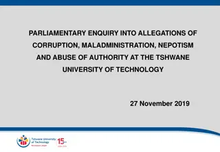 Parliamentary Inquiry into Allegations at Tshwane University of Technology