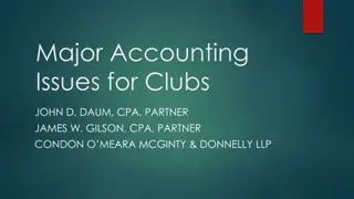 Major Accounting Issues Affecting Private Clubs and Not-for-Profit Entities