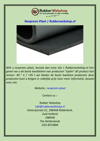 Wilt u neopreen plaat, bezoek dan onze site | Rubberwebshop.nl hier geven we u d