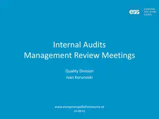 Internal Audits and Management Review Meetings at European Spallation Source