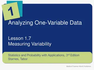 Understanding Variability in One-Variable Data Analysis