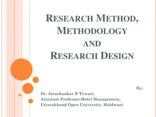 Research Methods and Methodology in Hotel Management