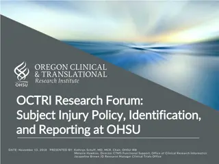 Subject Injury Policy and Reporting at OHSU