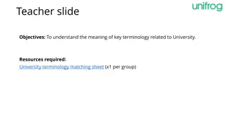 University Terminology Understanding Workshop