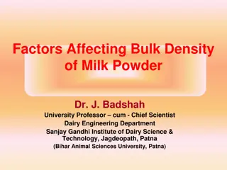 Factors Affecting Bulk Density of Milk Powder