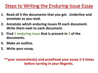 Steps to Writing an Enduring Issue Essay