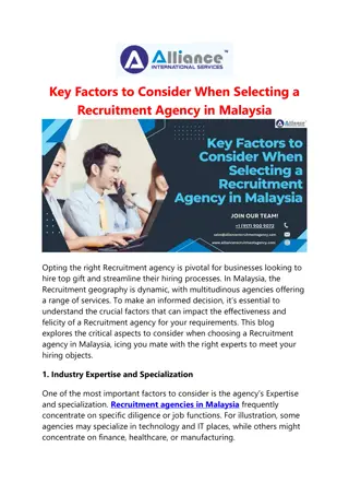 Key Factors to Consider When Selecting a Recruitment Agency in Malaysia