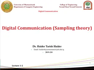 Digital Communication and Sampling Theory in Computer Engineering