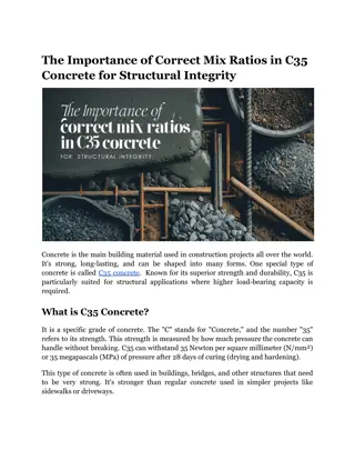 The Importance of Correct Mix Ratios in C35 Concrete for Structural Integrity