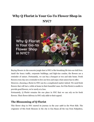 Why Q Florist is Your Go-To Flower Shop in NYC_