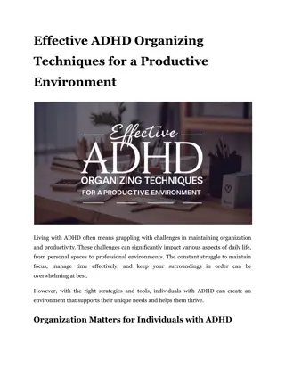 Effective ADHD Organizing Techniques for a Productive Environment