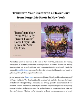 Transform Your Event with a Flower Cart from Forget Me Knots in New York