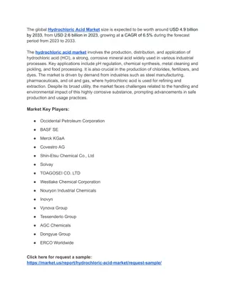 The rising of Hydrochloric Acid Market