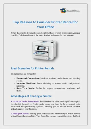 Top Reasons to Consider Printer Rental for Your Office