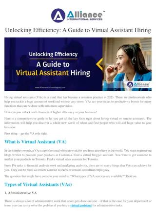 Unlocking Efficiency  A Guide to Virtual Assistant Hiring