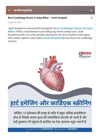 Best cardiology doctor in gaya bihar - Arsh Hospital