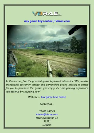 At Vbrae.com, find the greatest game keys available online