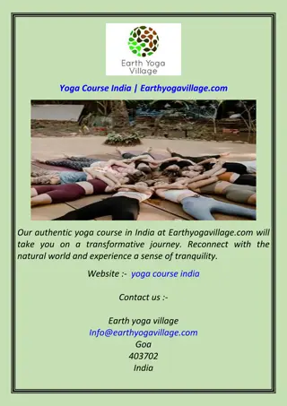 Our authentic yoga course in India at Earthyogavillage.com