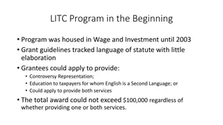 Evolution of Low Income Taxpayer Clinics (LITC) Program