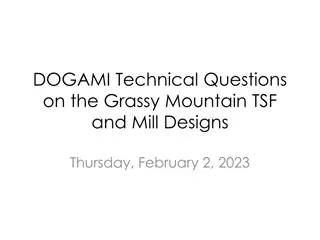 Grassy Mountain TSF and Mill Designs Technical Questions