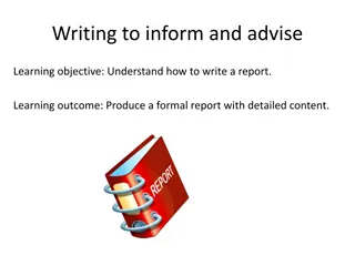 Writing a Formal Report: Understanding and Advising