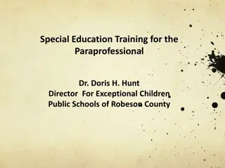 Special Education Training for Paraprofessionals by Dr. Doris H. Hunt