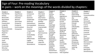 Vocabulary Study for 