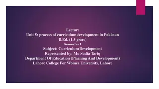 Curriculum Development Process in Pakistan's Education System