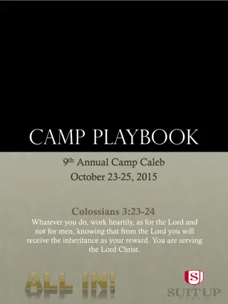 9th Annual Camp Caleb Playbook Event Schedule