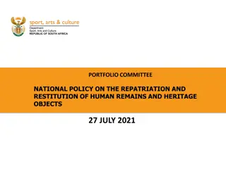 National Policy on Repatriation and Restitution of Human Remains and Heritage Objects