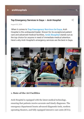 Top Emergency Services in Gaya - Arsh Hospital